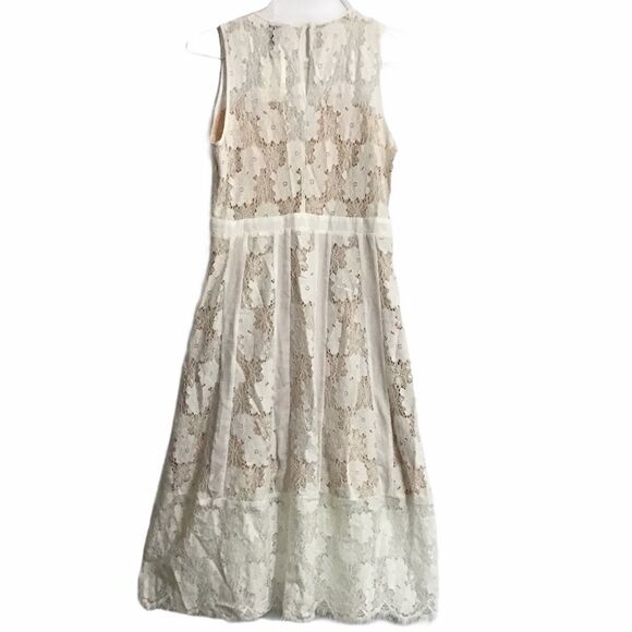 Chelsea28 White Embroidered Lace Midi Dress New Without Tag Size Medium - Picture 3 of 13